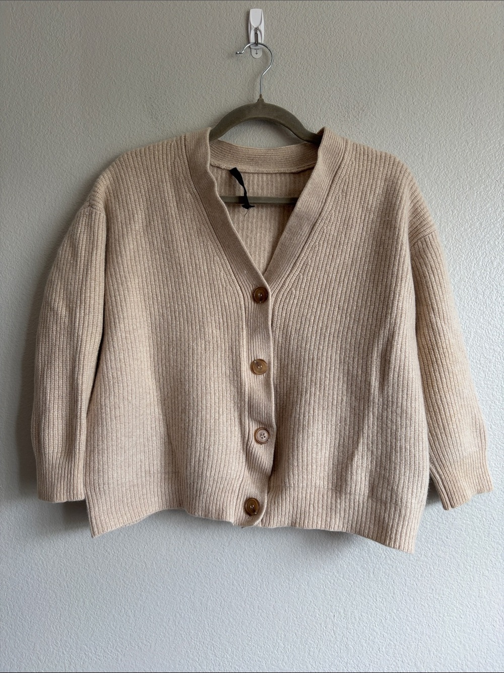 *SHRUNKEN* Jenni Kayne Cashmere Cocoon Cardigan in Oatmeal - XXS